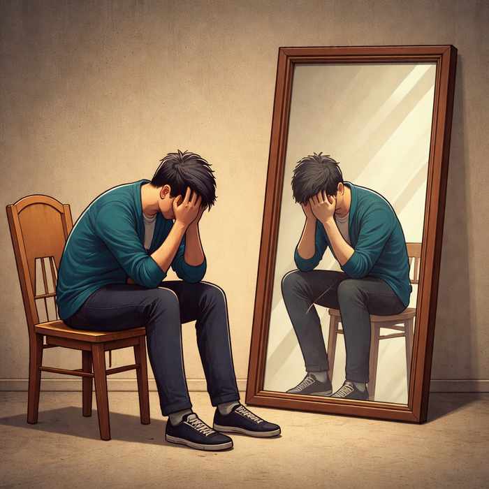 Illustrasjon. Dårlig selvbilde