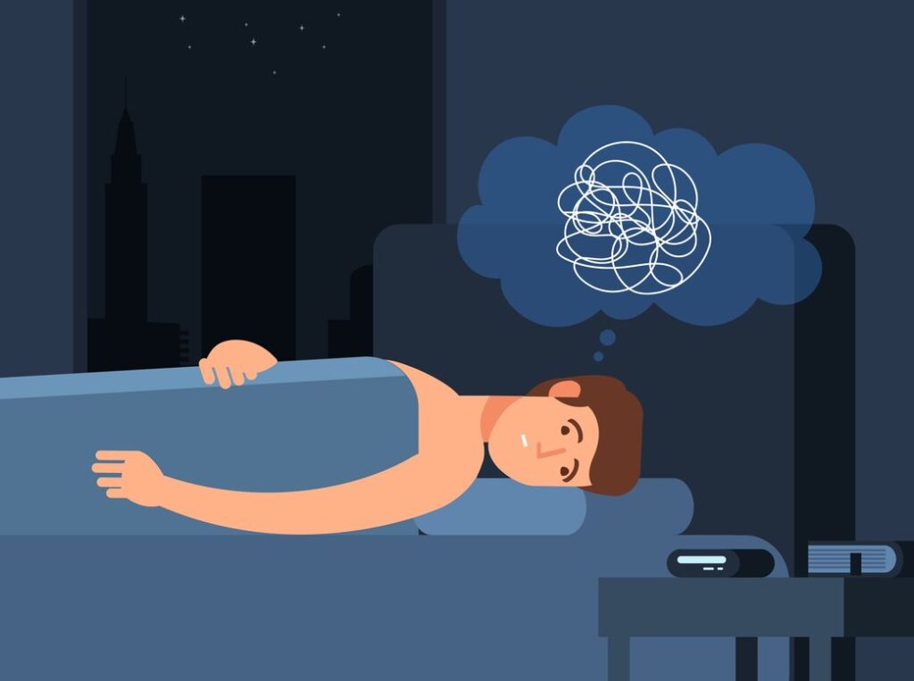 Illustrasjon av vansker med å sove
